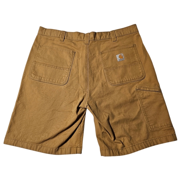 Carhartt Mens Shorts Rugged Flex Relaxed Fit Size 38 Khaki Canvas 9.5" Inseam - Picture 2 of 12